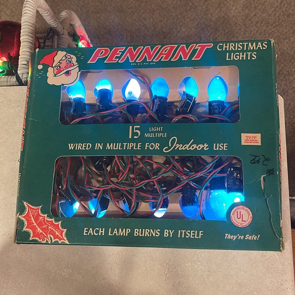 Vtg Pennant Indoor Christmas Tree Lights ~ Original Box ~ Works ~ - Picture 2 of 7